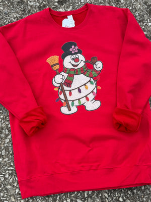 snowman faux yarn sweatshirt