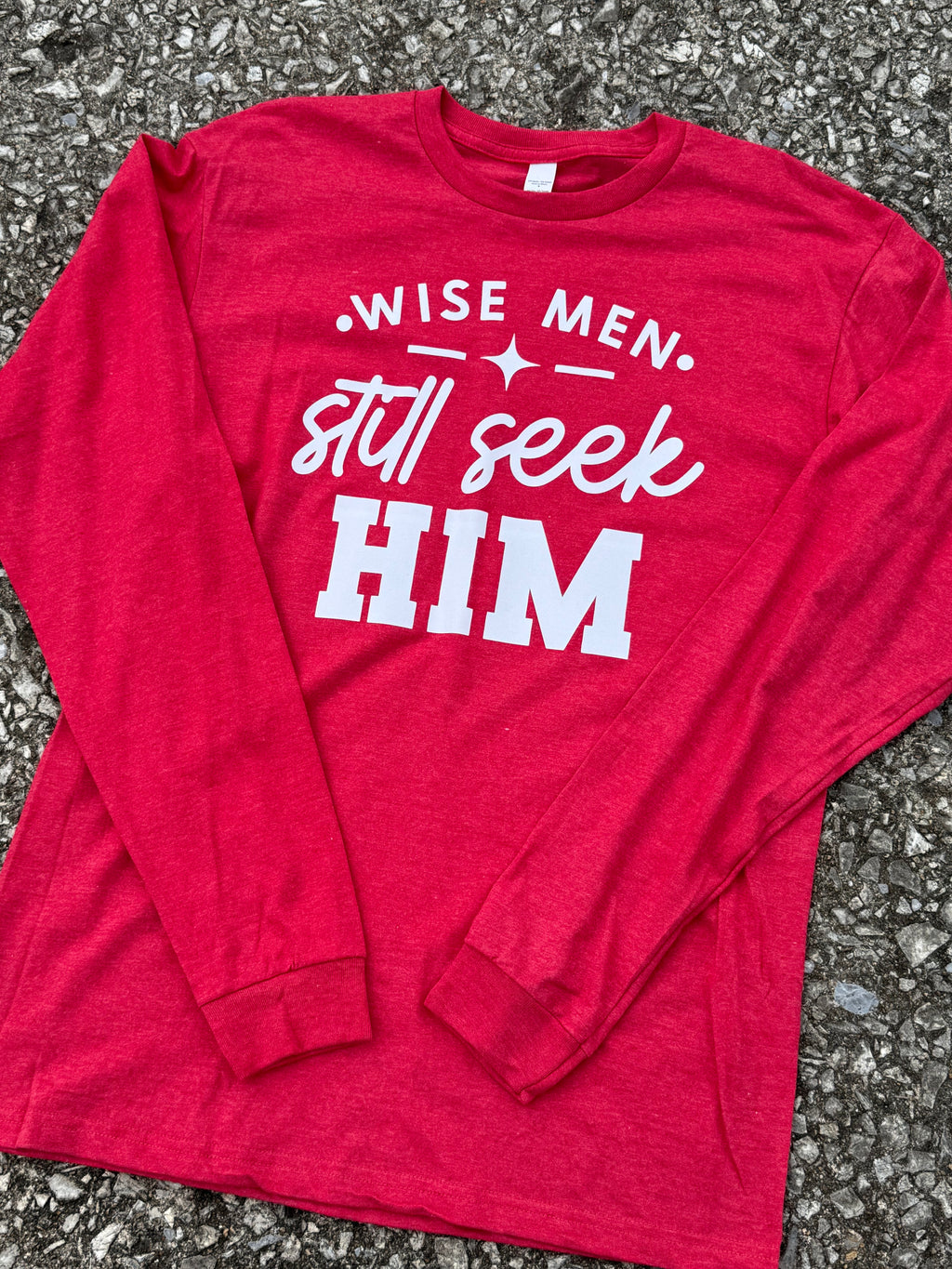 wise men still seek Him heather red tee