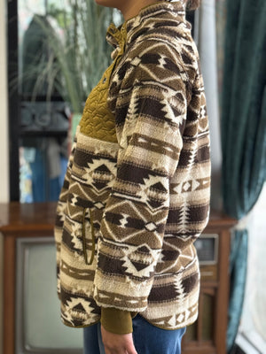 olive printed pullover A13