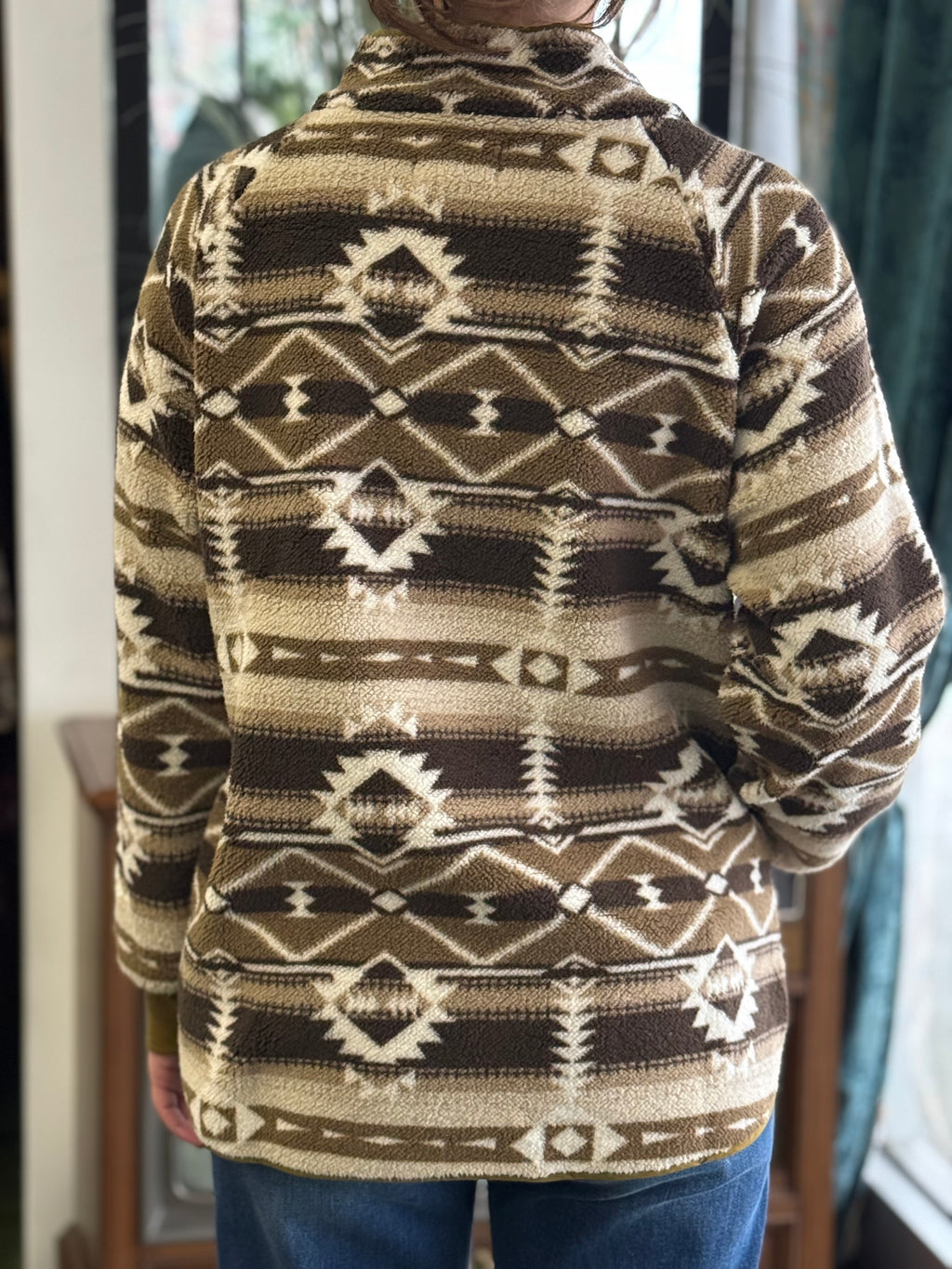 olive printed pullover A13