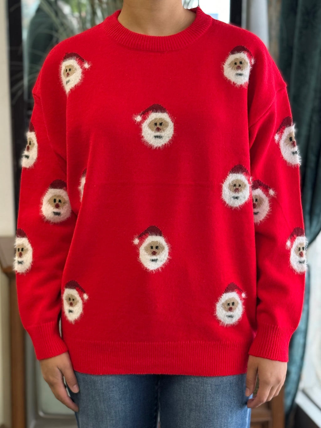 red Santa sweater