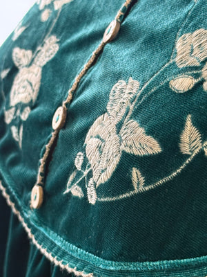 jade embellished velvet top H27