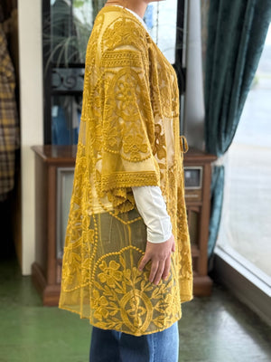 mustard lace kimono H14 PROMO