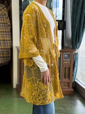 mustard lace kimono H14 PROMO