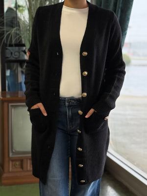 black button up cardigan H23