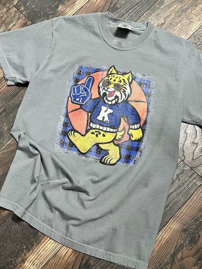 Gray Wildcat Basketball Tee