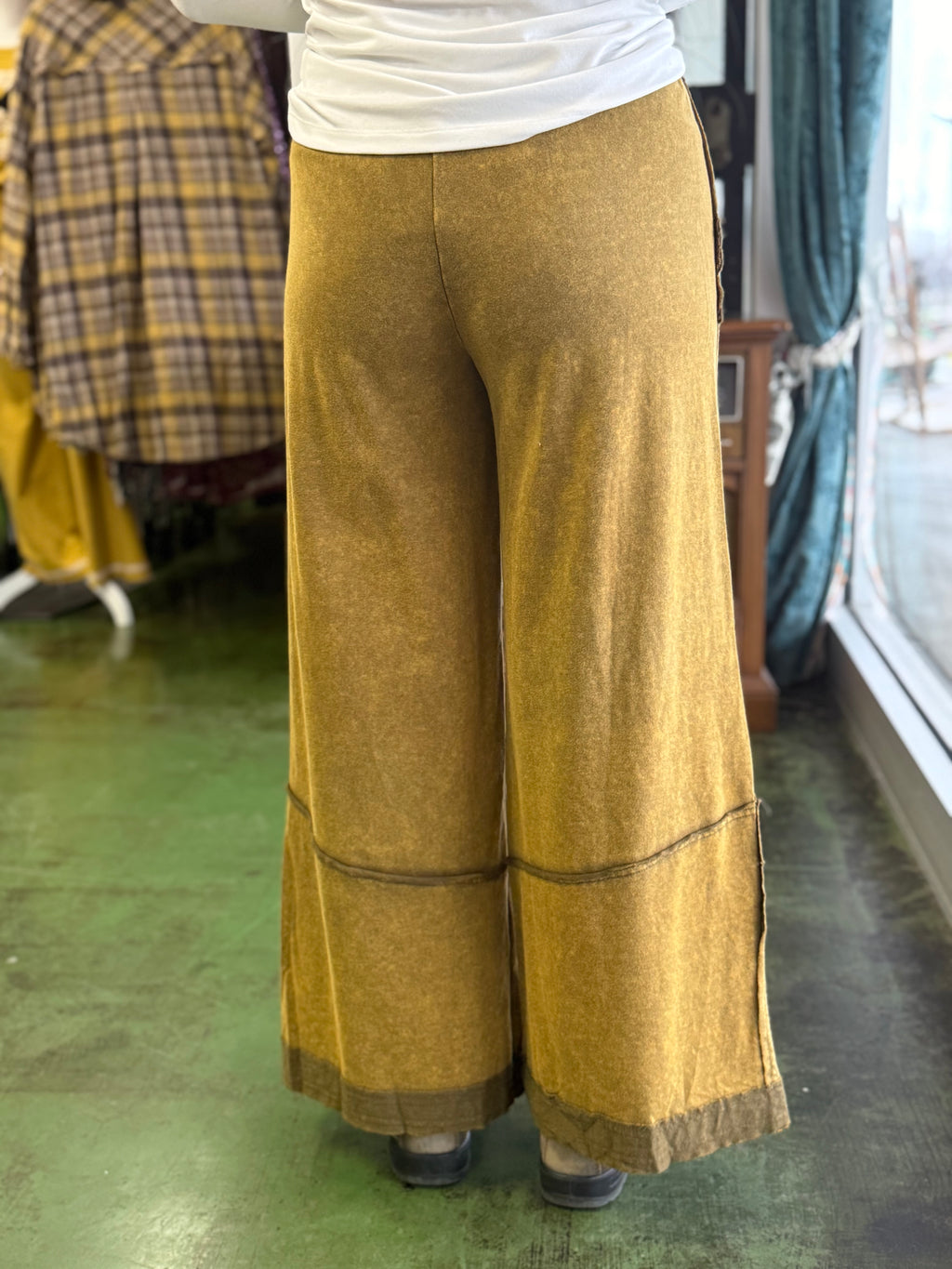 olive green mineral wash pants V1 PROMO