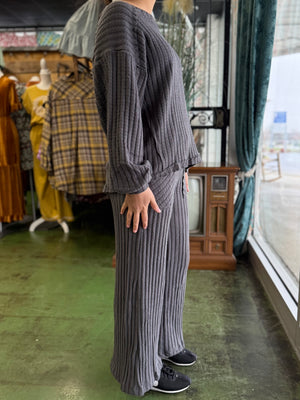 charcoal solid ribbed set B30