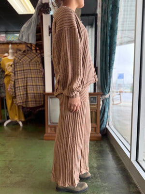 mocha solid ribbed set B29