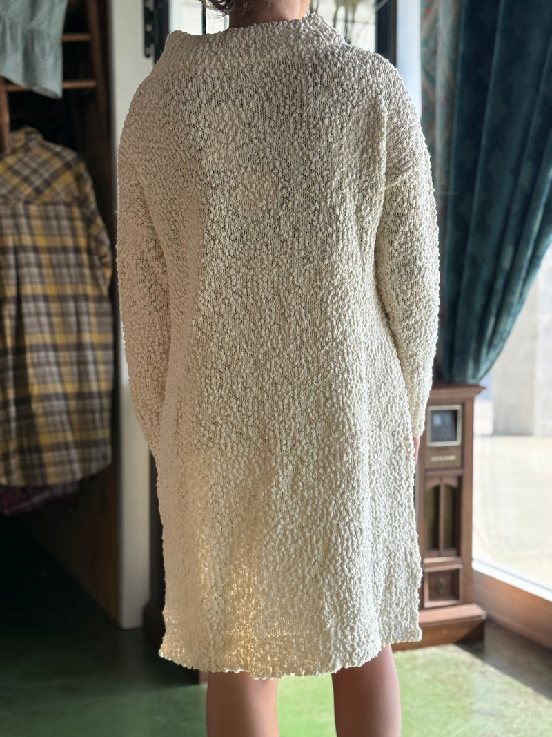 cream popcorn sweater dress L11