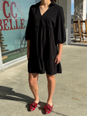 black ribbed dress V3