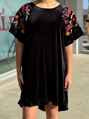 black velvet dress V32