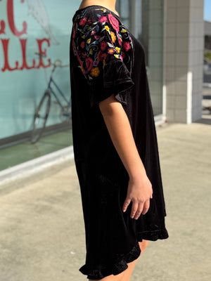 black velvet dress V32