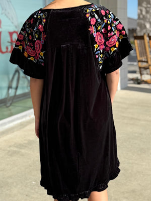 black velvet dress V32