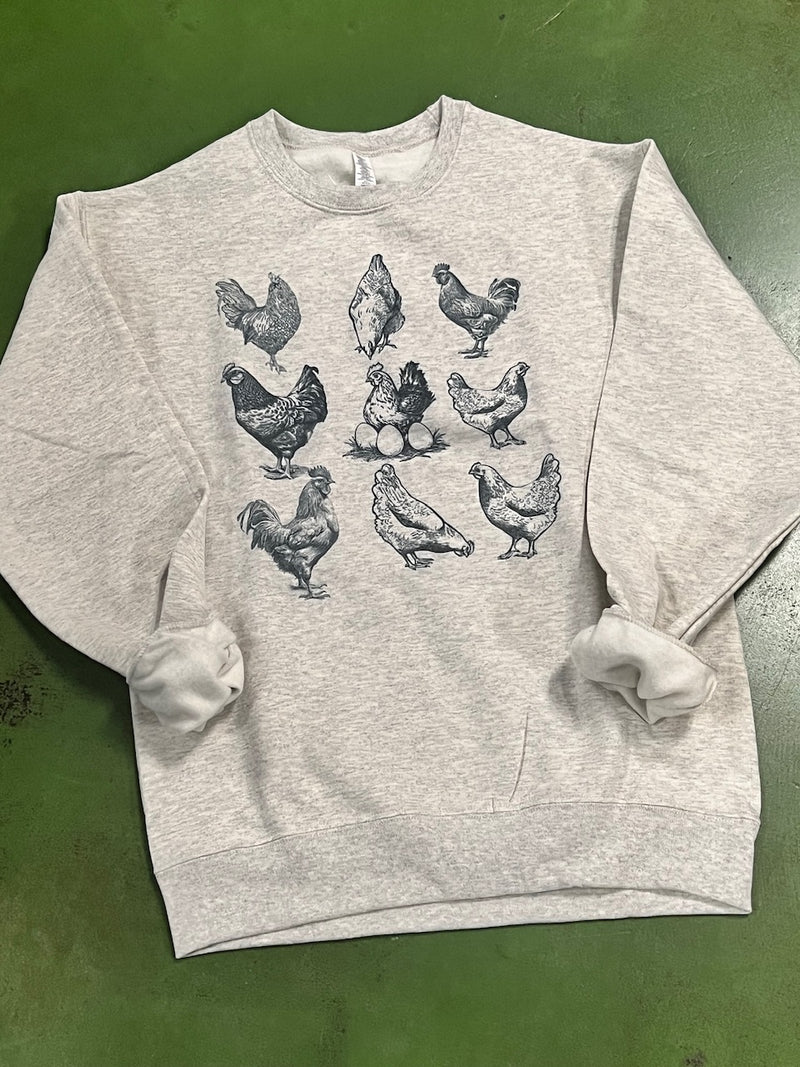 Gray Chickens Sweatshirt