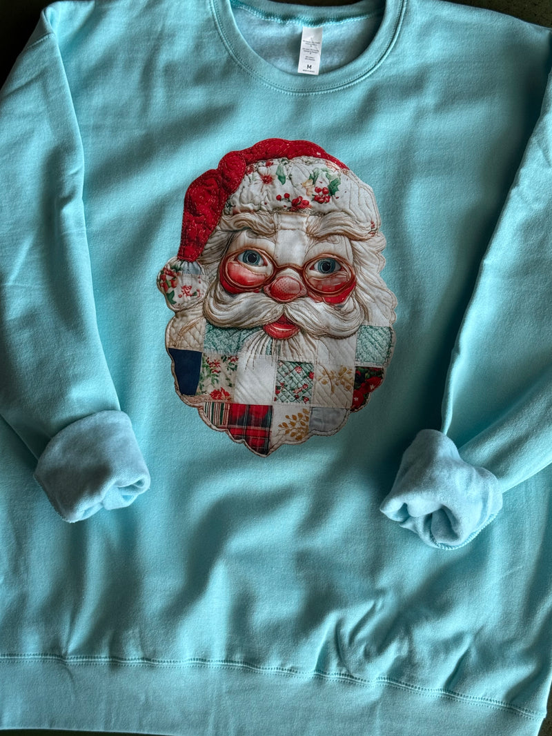 blue Santa sweatshirt