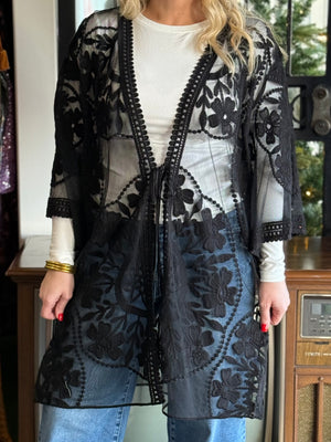 black lace kimono G5