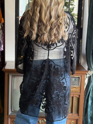 black lace kimono G5