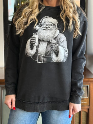 black and white Santa sweatshirt G6