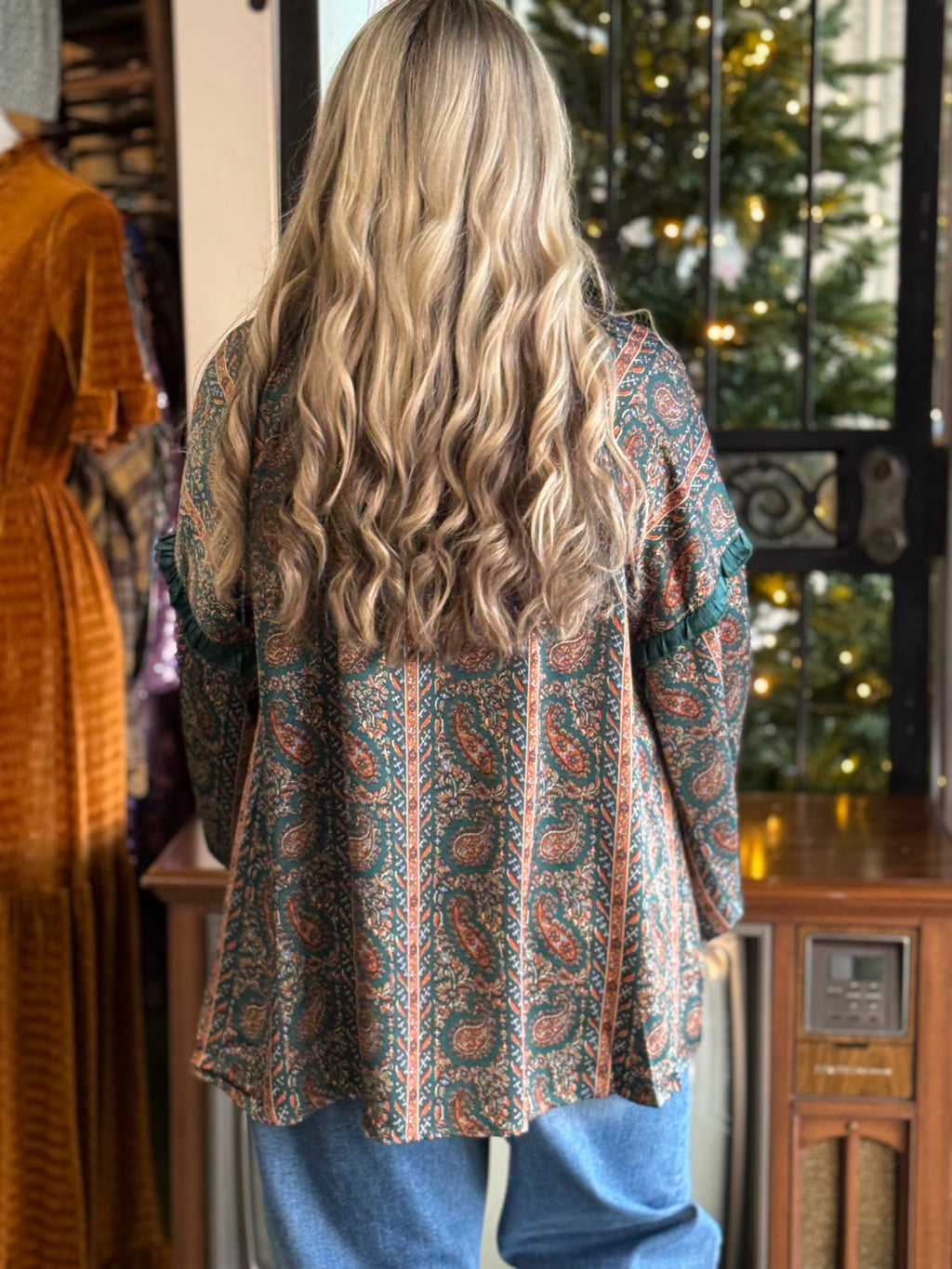 green paisley top A11