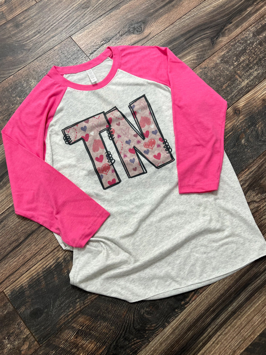 hearts TN raglan