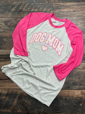 dog mom raglan